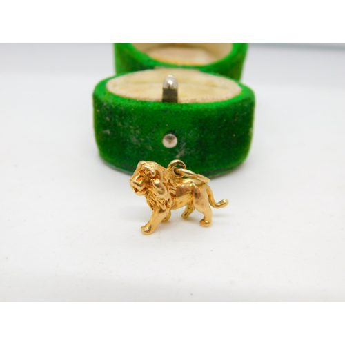 9ct Yellow Gold Leo the Lion Zodiac Charm Pendant Vintage 1971 Birmingham