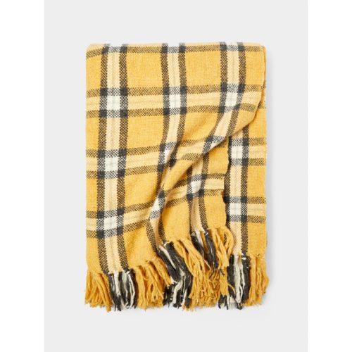 Archthine Handwoven Shetland Wool Check Blanket (91in/2.3m)