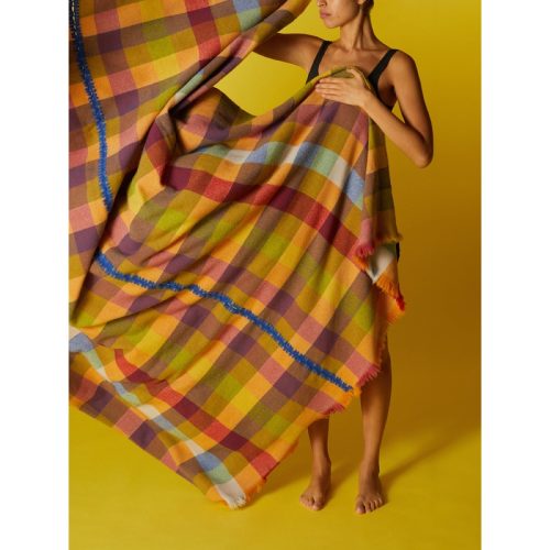 Plaid Cashmere Blanket (85in/2.2m)