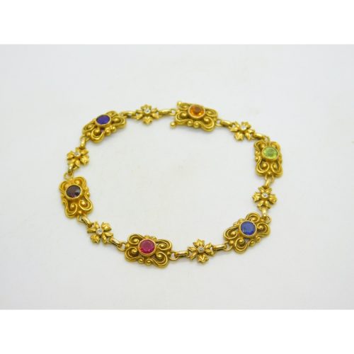 Victorian 18ct Gold Acrostic Bracelet Ruby, Diamond, Sapphire Antique c1880