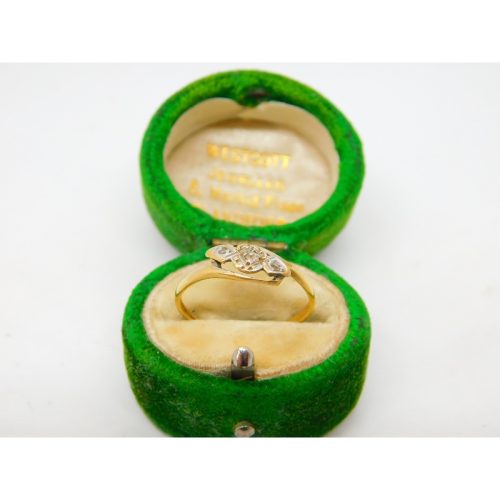 Victorian 18ct Gold & Platinum Set Diamond Crossover Ring Antique c1890