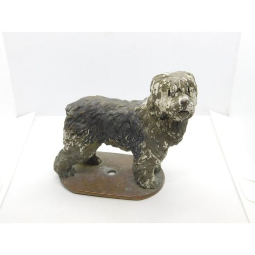 Victorian Cold Painted Vienna Bronze Bearded Collie Dog Figure Antique c1860