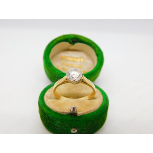 14ct Yellow Gold & Spinel Set Solitaire Ring Vintage c1990 London