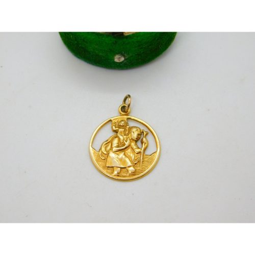 Charles Horner Ltd. 9ct Yellow Gold St Christopher Pendant Vintage 1968