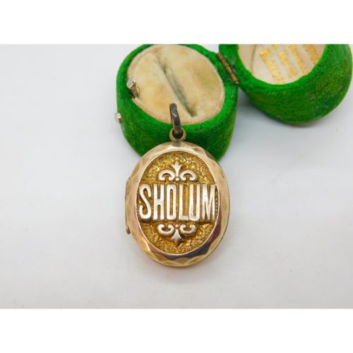 Victorian 9ct Gold Back & Front ‘Sholum’ Sweetheart Locket Antique c1880