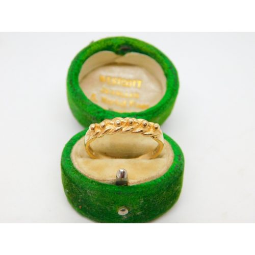 9ct Yellow Gold Knotted Rope Form Band Ring Vintage 1986 London