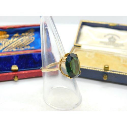 Mystic Topaz in 9ct Yellow Gold Ring Vintage 1977 Size N UK