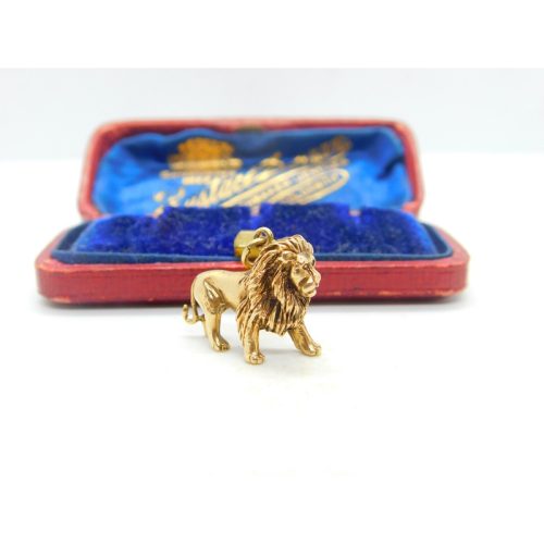 9ct Yellow Gold Lion Leo Solid Charm Pendant Vintage 1990 Birmingham