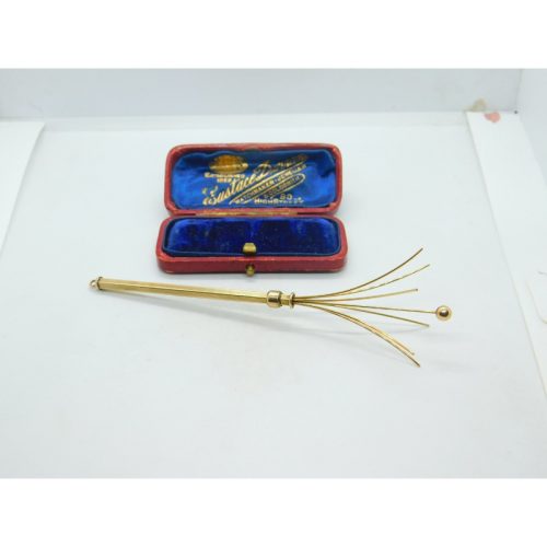9ct Yellow Gold Propelling Cocktail ‘Swizzle’ Stick Vintage 1973 Birmingham