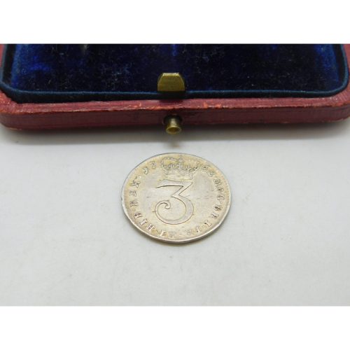 King George III Maundy Threepence Coin 1762 Very Fine Condition Antique