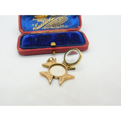 Victorian 9ct Yellow Gold Maltese Cross Form Locket Pendant Antique c1880