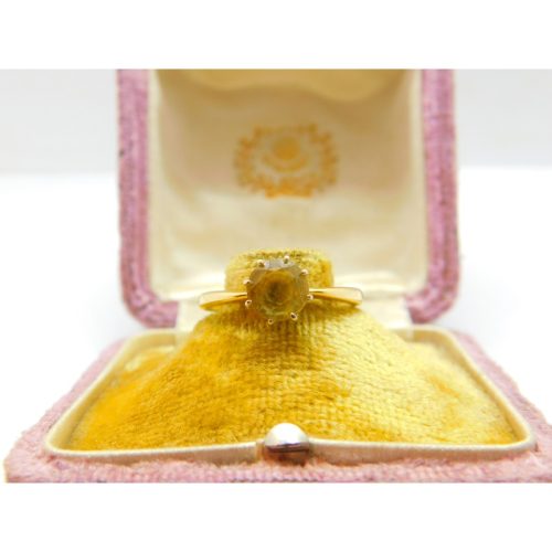 18ct Yellow Gold & Yellow Sapphire Solitaire Ring Vintage 1994 London