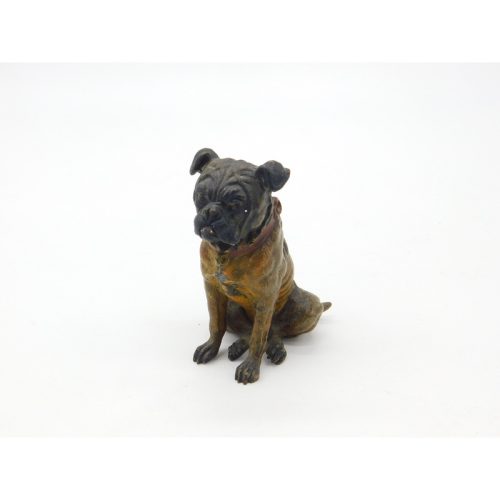 Cold Painted Vienna Bronze Dog Bulldog Figurine Antique Victorian c1880