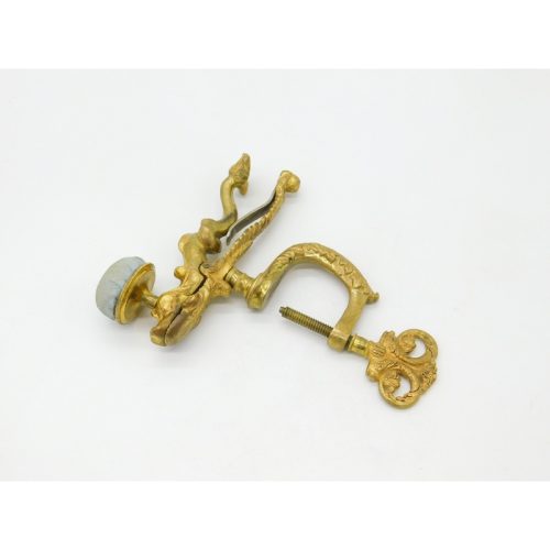 French Art Nouveau Victorian Gilt Metal Dolphin Table Clamp Pin Cushion Antique c1880