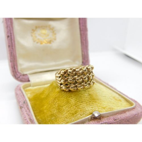 9ct Yellow Gold Essential Keeper Ring Vintage 1977 London Size Q UK