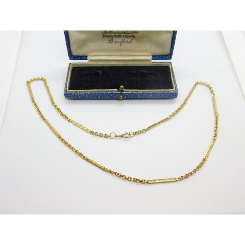 9ct Yellow Gold Fancy Link Chain Necklace Vintage 1991 Birmingham 18″ Length