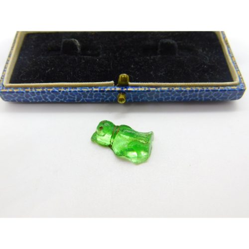 Czech Light Green Glass Cat Cracker Charm or Keepsake Antique c1920