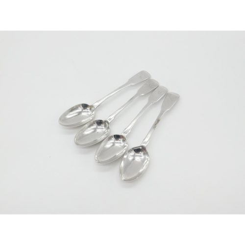 Georgian Set of Four ‘U’ Initial Fiddle Thread Tea Spoons Antique 1817 London