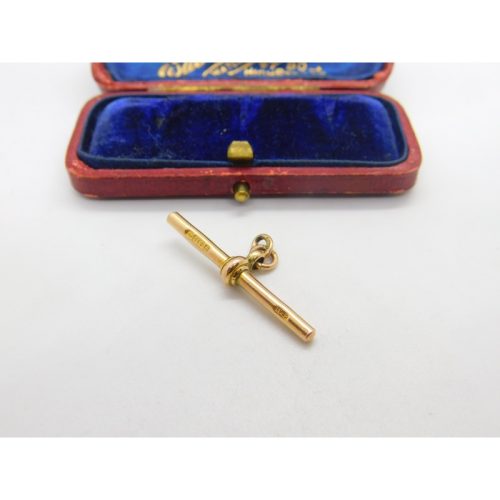 T-Bar Fob Pendant Charm or Finding 9ct Rose Gold Antique Victorian c1890