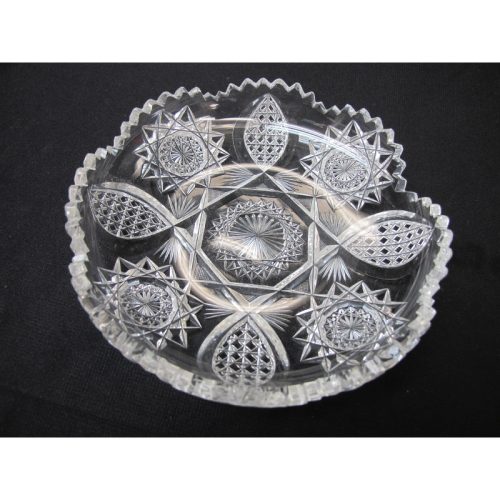 ABP cut glass ice cream dish American brilliant