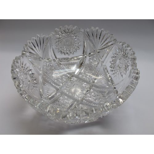 American Brilliant Period Cut Glass ABP Antique 8.25″ bowl