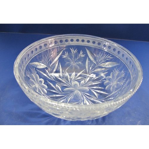 American Brilliant Period Cut Glass bowl  ABP  Antique Floral WHEEL CUT