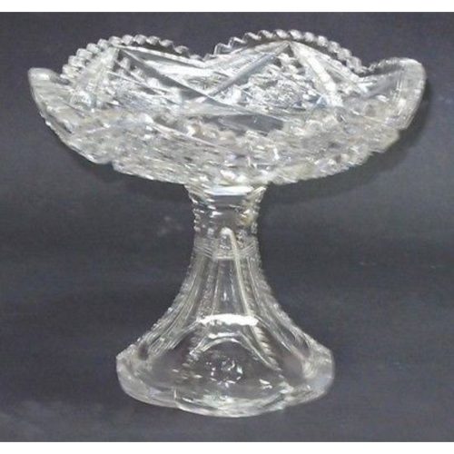 American Brilliant Period Cut Glass compote, Antique