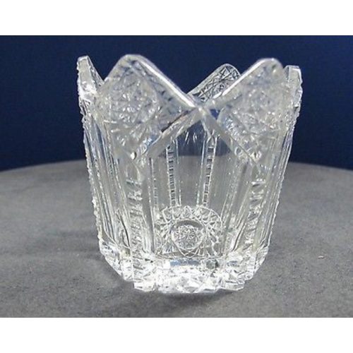 American Brilliant Period Cut Glass Tuetonic want to be votive Hawkes RECYCLE