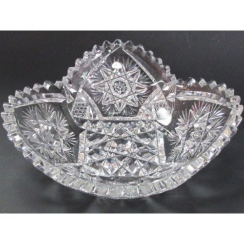 American Brilliant Period Hand Cut Antique Crystal  dish