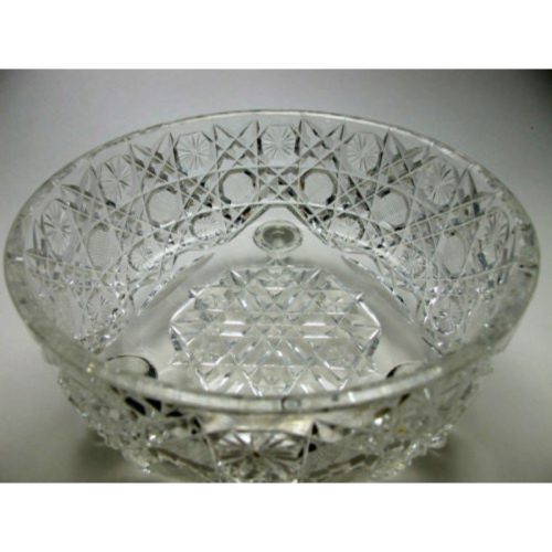 American Brilliant Period Hand Cut Glass Antique Ferner in Harvard Pattern