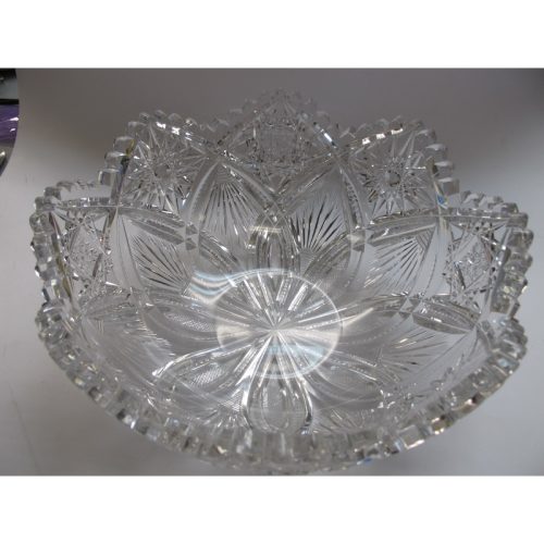 American Brilliant Period hand Cut Glass mouth blown bowl abp  10″