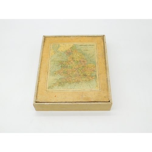 Handmade Victorian Wooden Puzzle Administrative Counties of England & Wales c1850 Antique