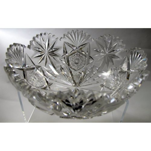 Oasis Anderson American Brilliant Period Cut Glass  ABP  Antique 8″ bowl Made in USA