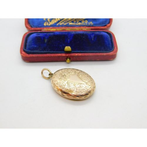 Victorian 9ct Gold Back & Front Floral Pattern Double Locket Antique c1880
