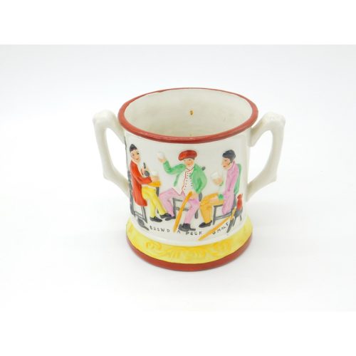 Victorian Staffordshire Frog Mug with Robbie Burns Poem Antique c1850 Loving Cup