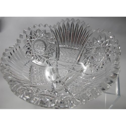 American Brilliant Period hand Cut Glass bowl ABP antique crystal