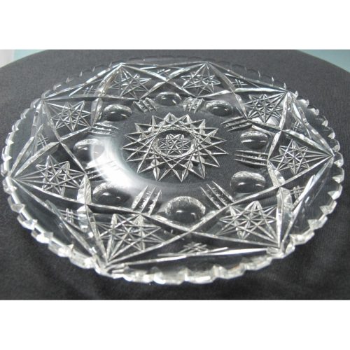Plate American Brilliant Period Cut Glass  blown blank Antique