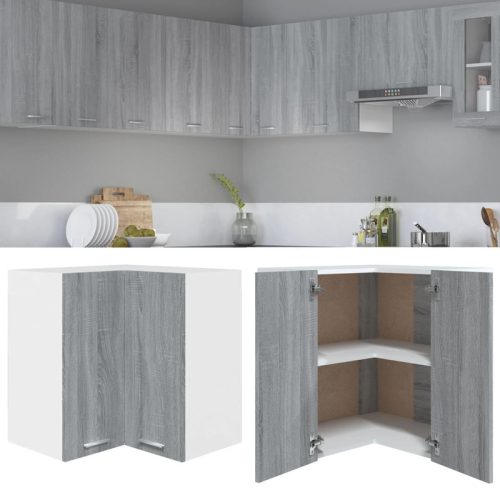 Armoire d’angle suspendue Sonoma gris Bois d’ingnierie