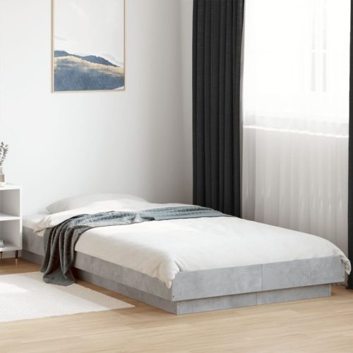 Cadre de lit et lumires LED sans matelas gris bton 100×200 cm
