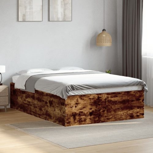 Cadre de lit sans matelas chne fum 120×190 cm