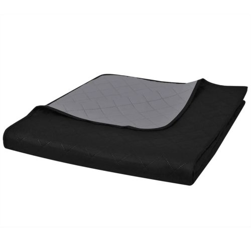 Couvre-lit  double face matelass Noir/Gris 230×260 cm