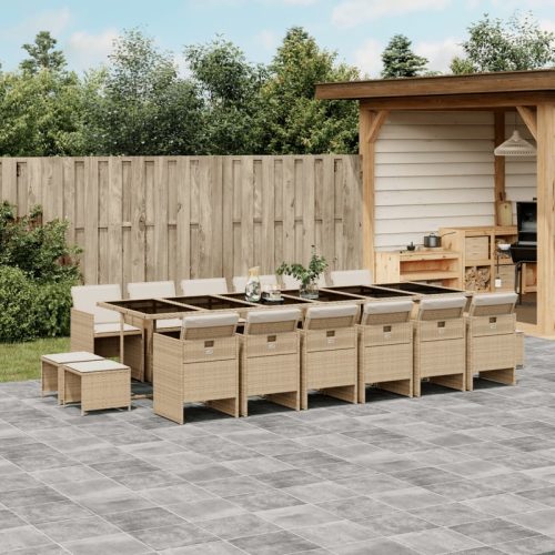 Ensemble  manger de jardin et coussins 17 pcs beige