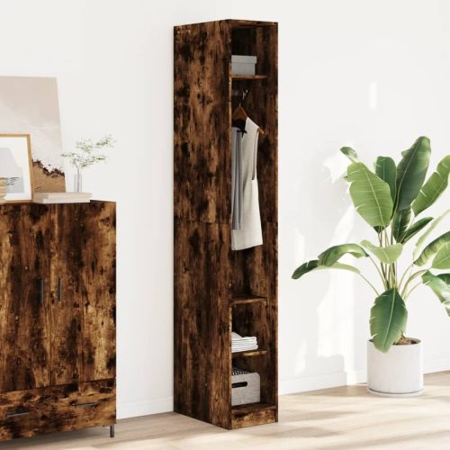 Garde-robe chne fum 30x50x200 cm bois d’ingnierie