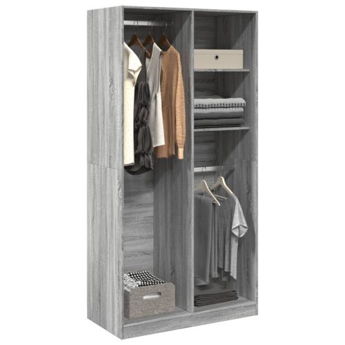 Garde-robe sonoma gris 100x50x200 cm bois d’ingnierie