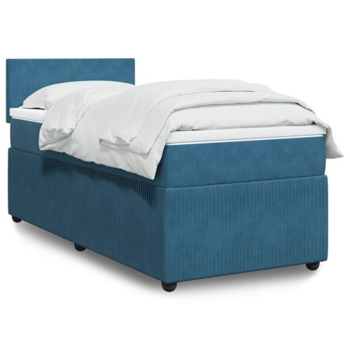 Sommier  lattes de lit avec matelas bleu 100×200 cm