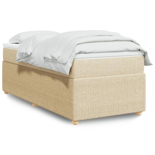 Sommier  lattes de lit avec matelas Crme 100×200 cm Tissu