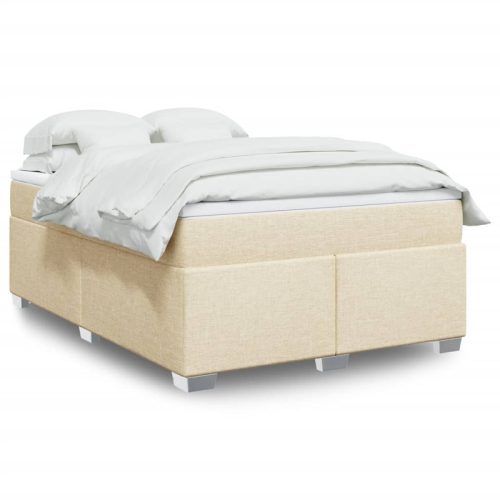Sommier  lattes de lit avec matelas Crme 140×200 cm Tissu