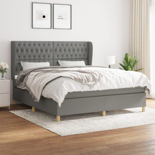 Sommier  lattes de lit avec matelas Gris fonc 180x200cm Tissu