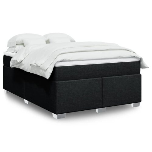 Sommier  lattes de lit avec matelas Noir 140×200 cm Tissu