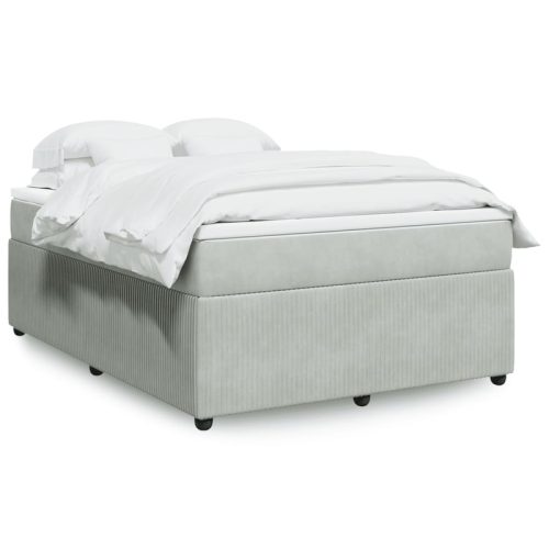 Sommier  lattes de lit et matelas Gris clair 140x200cm Velours